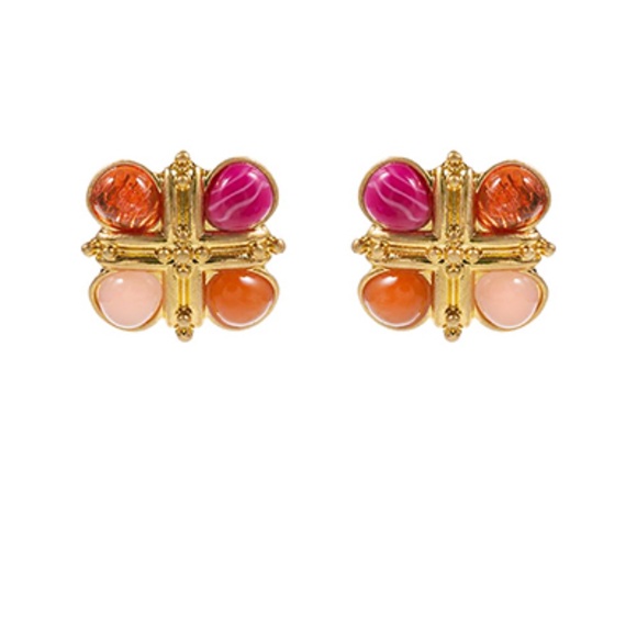 Vintage Cross Stone Studded Earrings - Picture 2 of 2